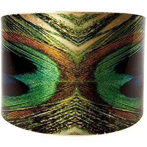 Peacock Feather Wide Cuff Bracelet Vintage Jewelry Adjustable Chunky Bangle
